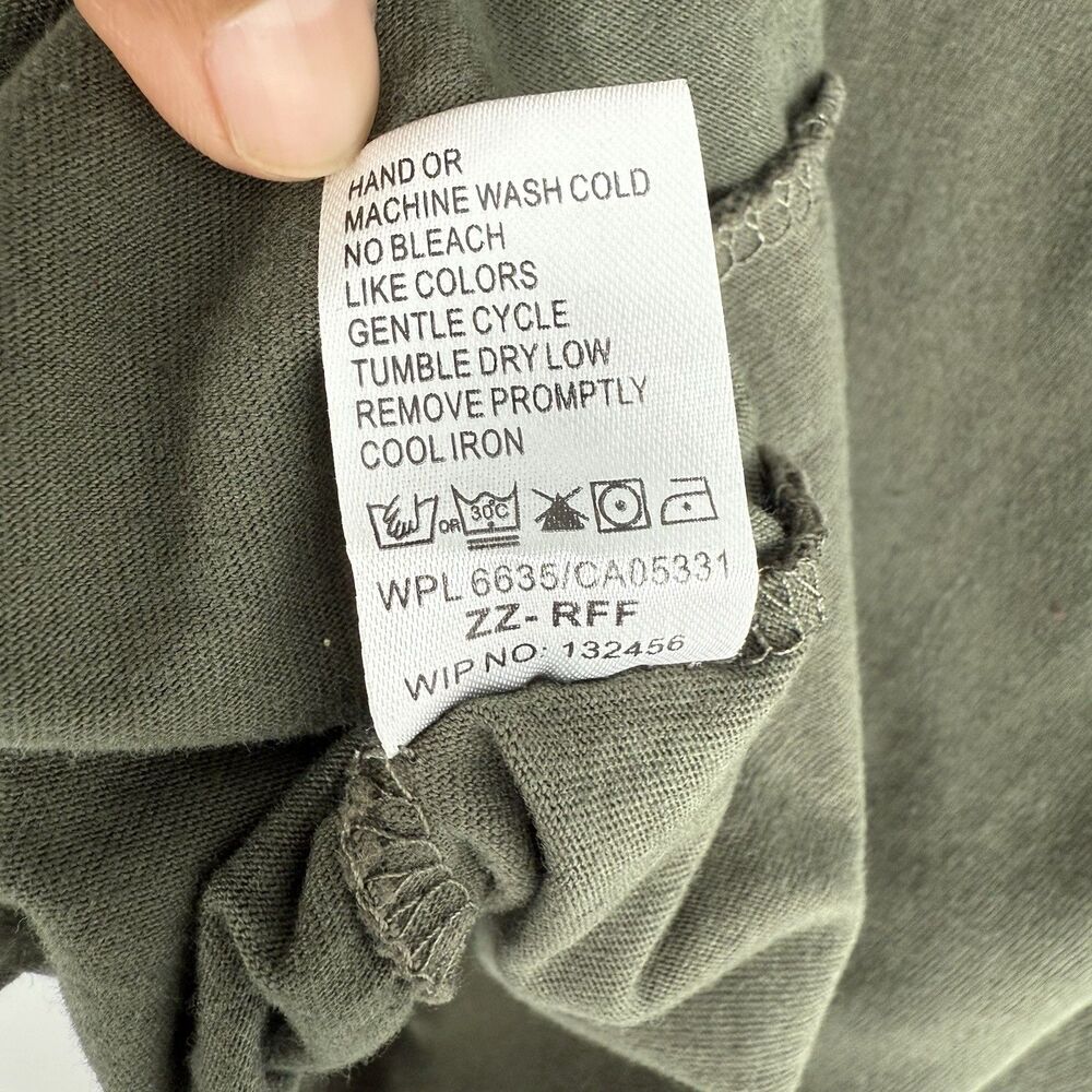 Woolrich Cotton Sweater  Mens Size M Long Sleeve Green V Neck - Picture 9 of 11
